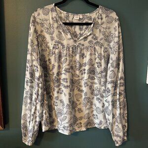 🌸 GAP Blue Floral Blouse – EUC, Size Large Tall 🌸 - 0073